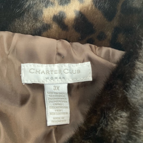 Charter Club women’s faux fur vest Sz 3X - Picture 9 of 12
